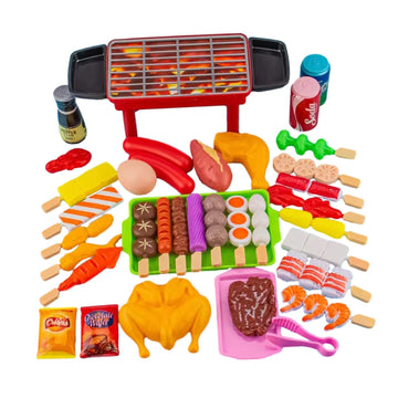 VELURA Pretend Barbecue Grill Playset Toy Simulation for Kids Birthday Gift Toddlers 35pcs|Other Educational Toys|1 Set Kids BBQ