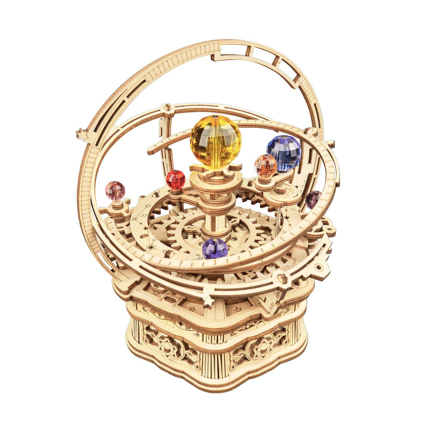 Rowood Music Box 3D Puzzles For Adults, Diy Wooden Mechanical Building Model Kits, Gift For Teens Kids On Children'S Day/Birthday/Christmas - Starry Night