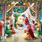 Magi At The Manger Jigsaw Puzzle 550 Piece By Vermont Christmas Company - 24'X18'- Fully Interlocking & Randomly Shaped Pieces