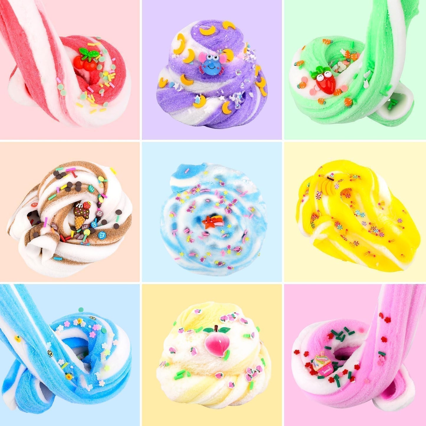 ZHNEHAOKAN Cloud Slime 15-Pack - Colorful Scented Soft Non-Sticky Slime for Kids, Perfect Valentine’s Day Party Favors and Goodie Bag Stuffers