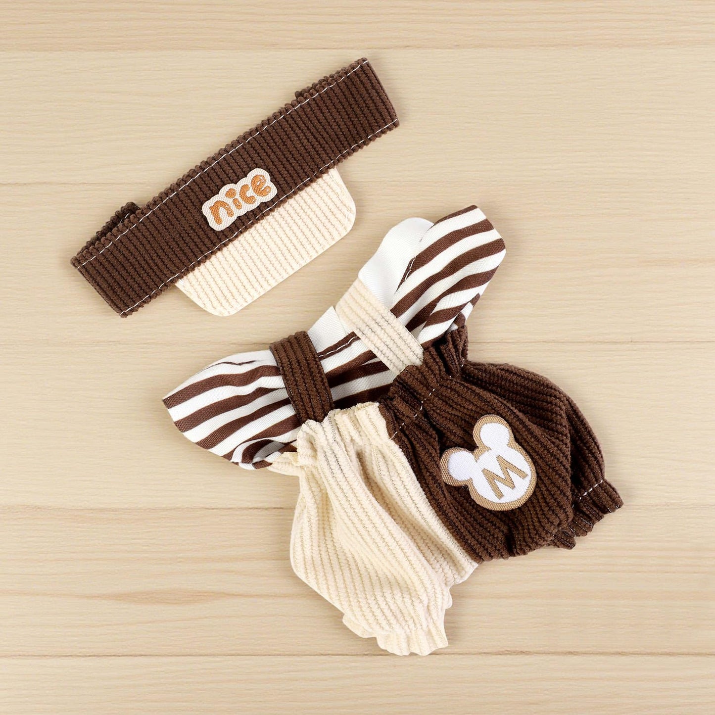 Abincee 17cm Doll Clothes Compatible with Labubu enhanced Doll Outfit Set Fashion Designed Dresses (Brown)