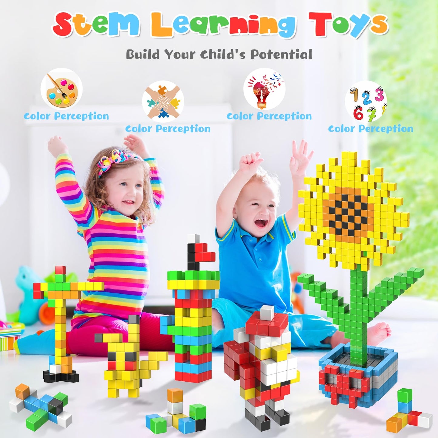 SYSKENI Magnetic Blocks, Gifts for 3 4 5 6 Year Old, Magnet Building Blocks for Toddlers, Girls & Boys, Montessori - Autism - Se