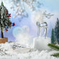 Queekay 2 Pcs Acrylic Christmas Reindeer Ornaments Clear Deer Figurine And Reindeer Table Top Decorations Holiday Table Centerpi