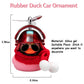 wonuu Pink Duck Car Dashboard Decorations Rubber Duck Car Ornaments Cool Duck with Propeller Helmet Sunglasses Gold Chain (X-Sno