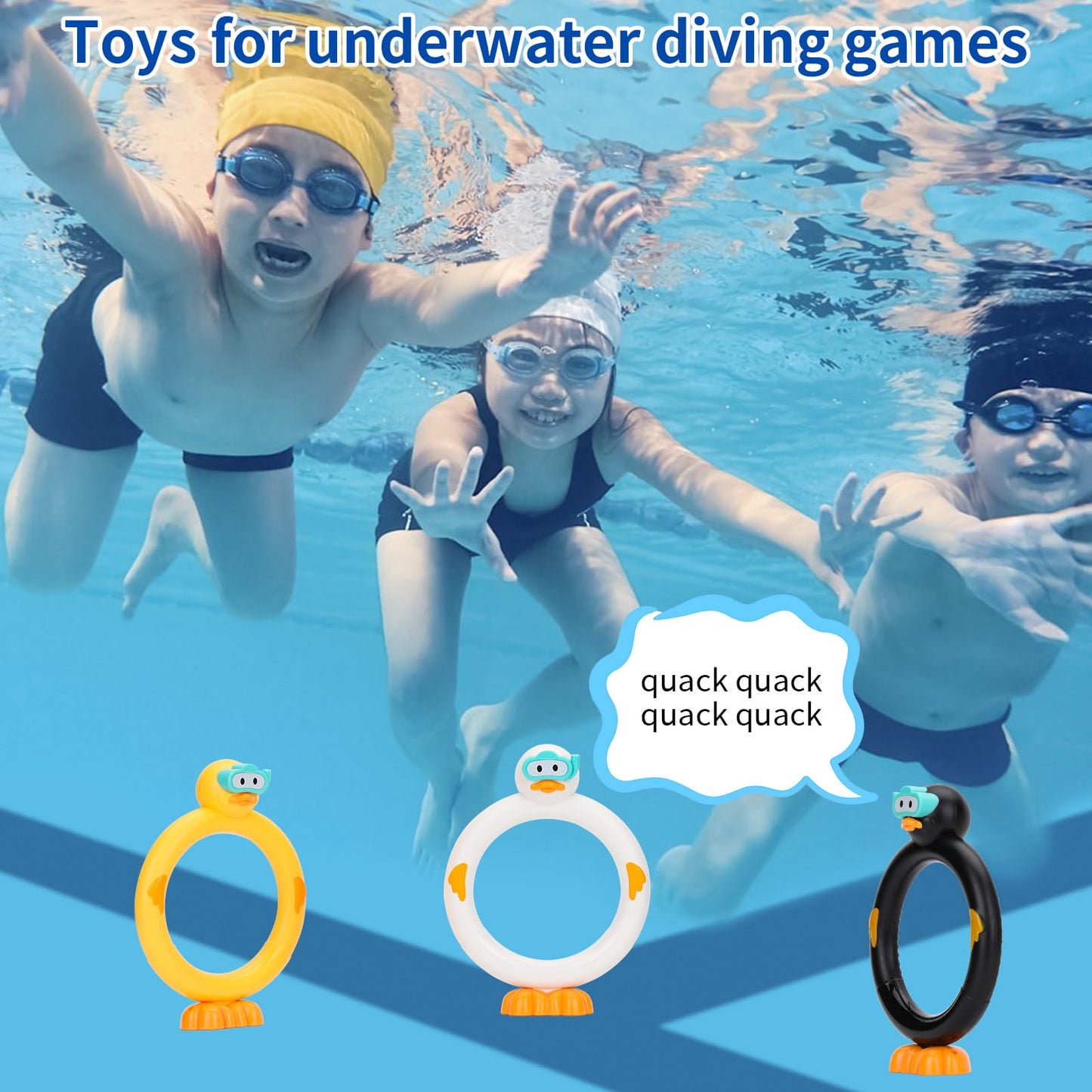 Ddzoou Pool Diving Toys Set - 3Pcs Fun Pool Games For Kids,Clown Ring Dive Toys For Boys And Girls,Ideal For Perfect Pool Time!