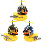 Wonuu 3 Pack Car Rubber Duck Cute Yellow Wind-Breaking Ducks Dashboard Decorations Small Ornaments With Propellers Glasses Gold Chain (Yellow-Camouflage)
