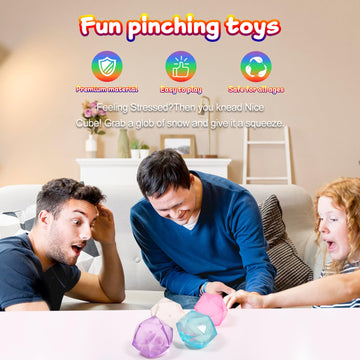 8Pcs Mini Small 1.8Inch Masonry Ice Squishy Stress Balls-Polyhedron Diamond Sugar Balls Slow Rise-Sensory Fidget Toy For Kids Ge