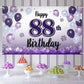 LASKYER Happy 88th Birthday Decorations,88th Purple Balloon Large Birthday Banner Backdrop Sign,88 Years Old Bday Party Supplies