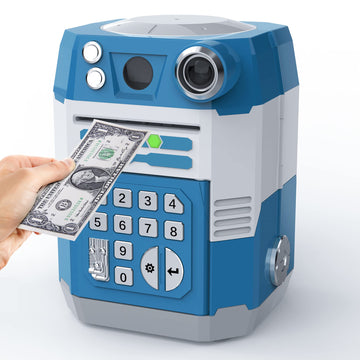 Wantfly Piggy Bank For Kid With Coin Slot, Auto Grab Bill Slot, Password Protected With Hand Wave Activation, Electronic Money S