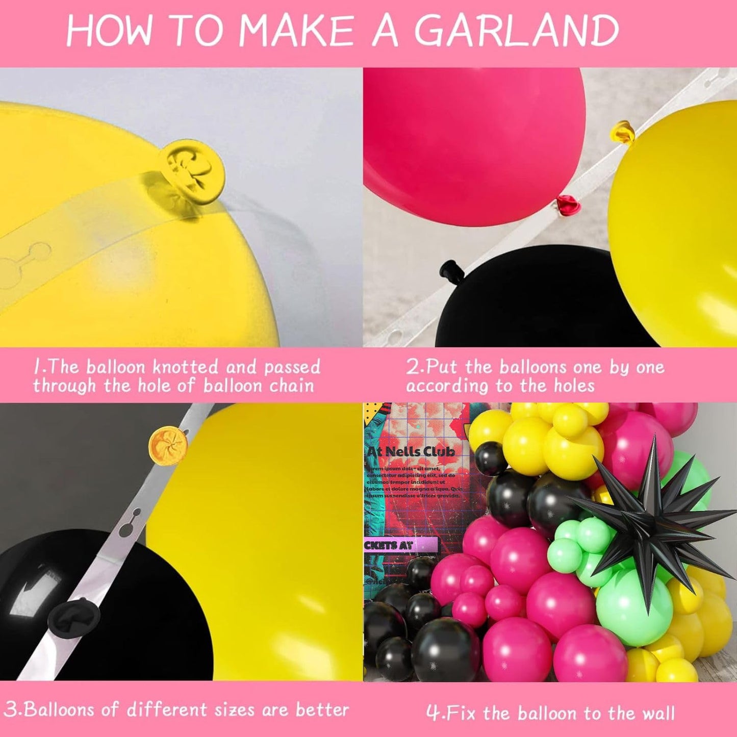 80S 90S Party Decorations, Disco Balloon Arch Kit 80S 90S Theme Party Decorations, 80S 90S Balloon Arch Include Rose Red Black Y