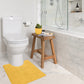 LuxUrux Bath Mat, U-Shaped contoured Rug for Around Toilet, Super Absorbent Shaggy Bath Rug Machine Wash  Dry, Yellow