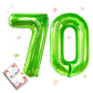 Smlpuame 40 Inch Number Balloon 0-9 Green Large Number 70 Balloons,Digital Balloons For Birthday Party Celebration Decorations S