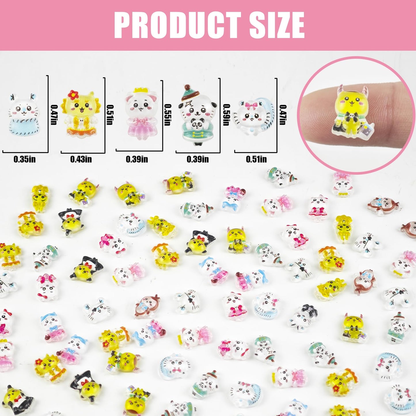 WOZADU Mini Resin Hamster Figures - 100 PCS Mix-Color Tiny Animal Miniatures for Crafts, Dollhouse, Fairy Garden, and Cake Toppers