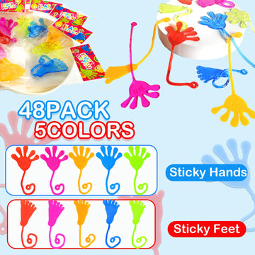 Leetous Party Favors Supplies Goodie Bag Stuffer Fillers For Kids (48 Pcs),Sticky Hands & Feet For Toddlers,Halloween Birthday P