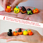 H&D Hyaline & Dora Set Of 5 Blown Glass Pumpkin Figurines, Mini Cute Glass Spooky Pumpkin Handmade Glass Pumpkin For Halloween Carnival Party,Haunted House Tiered Tray Decor