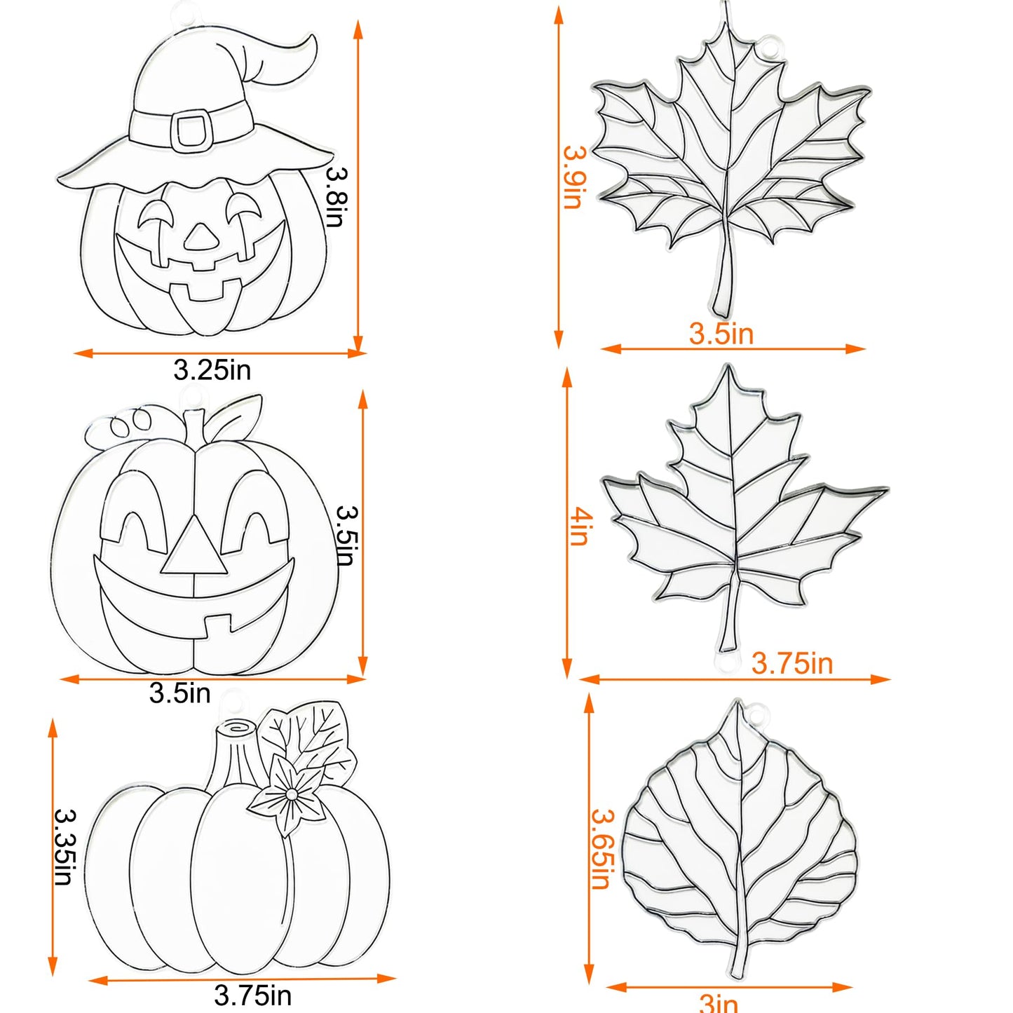 Ayhuhra 30 Sets Fall Leaf Pumpkin Suncatchers Craft Kits DIY Window Suncatchers Fall Pumpkin Arts and Crafts Activities Hallowee