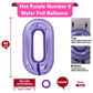 40 Inch Giant Purple Number 0 Balloon, Helium Mylar Foil Number Balloons For Birthday Party, Birthday Decorations For Kids, Anni