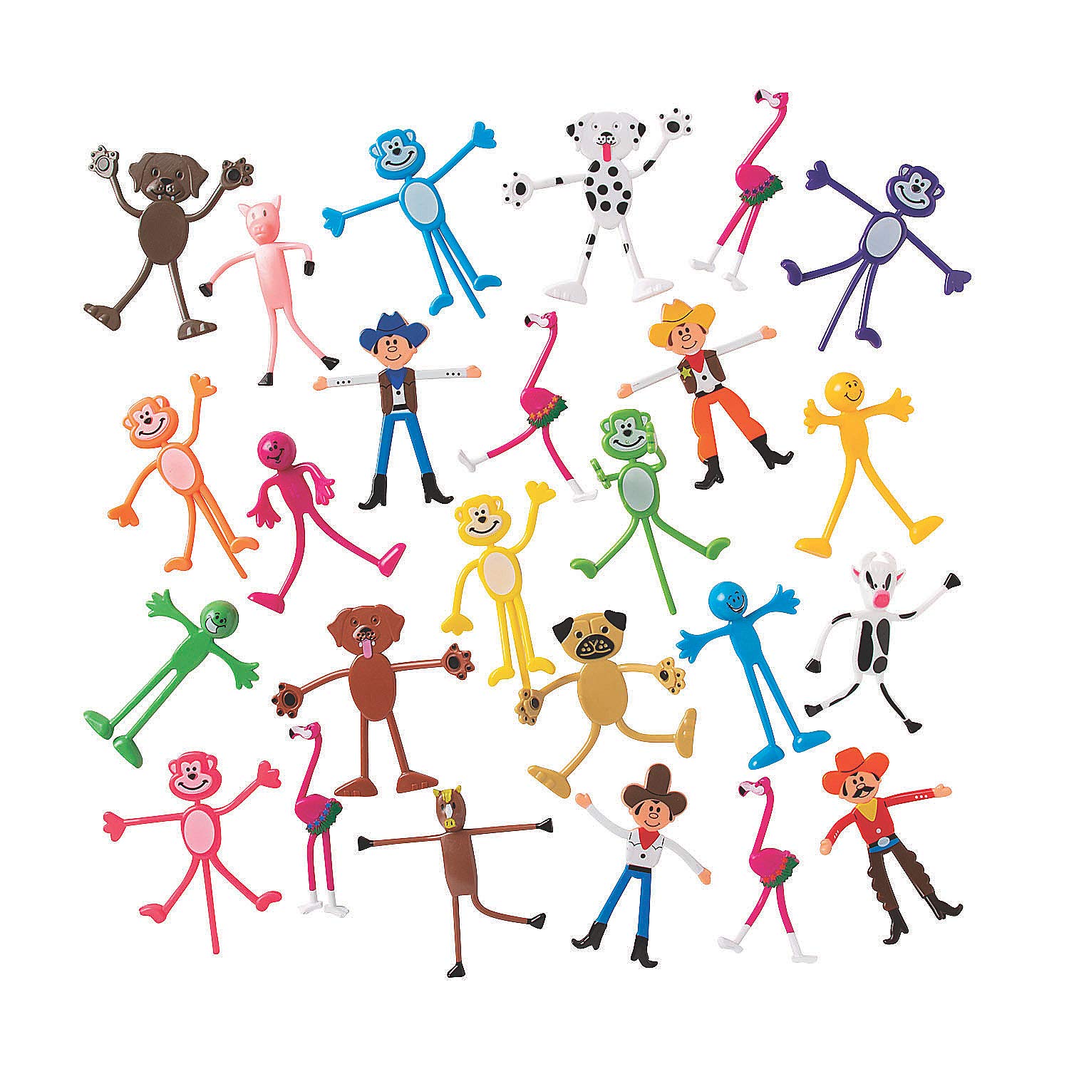 Mega Bendable Toy Bulk Assortment | 100 Pieces | Favors, Giveaways, Rewards, Gifts, Takeaways, Kids Birthday, Animal Theme, Vac