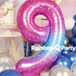Rainbowq 9 Balloon Number 40 Inch For Boy Or Girl Big Starry 0-9 Foil Mylar Large 9 Number Balloon Happy 9Th Birthday Party Anni