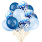 Shuntai Second Birthday Balloons Blue 2Nd Happy Birthday Party Decorations Blue Latex Confetti Balloon For 2 Years Old Themes Bi