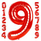 Red 9 Balloon Number 40 Inch, Number 9 19 29 39 1989 Birthday Balloons Large Foil Mylar Decorations For Birthday Party, Engageme