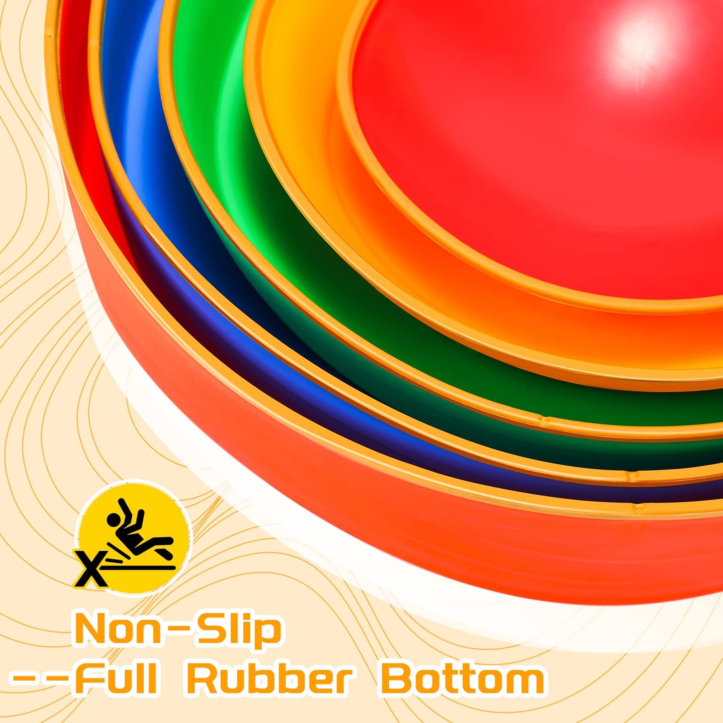Kirumie Stepping Stones For Kids, 5Pcs Non-Slip Plastic Balance River Stones For Kids, Promoting Children'S Coordination Skills