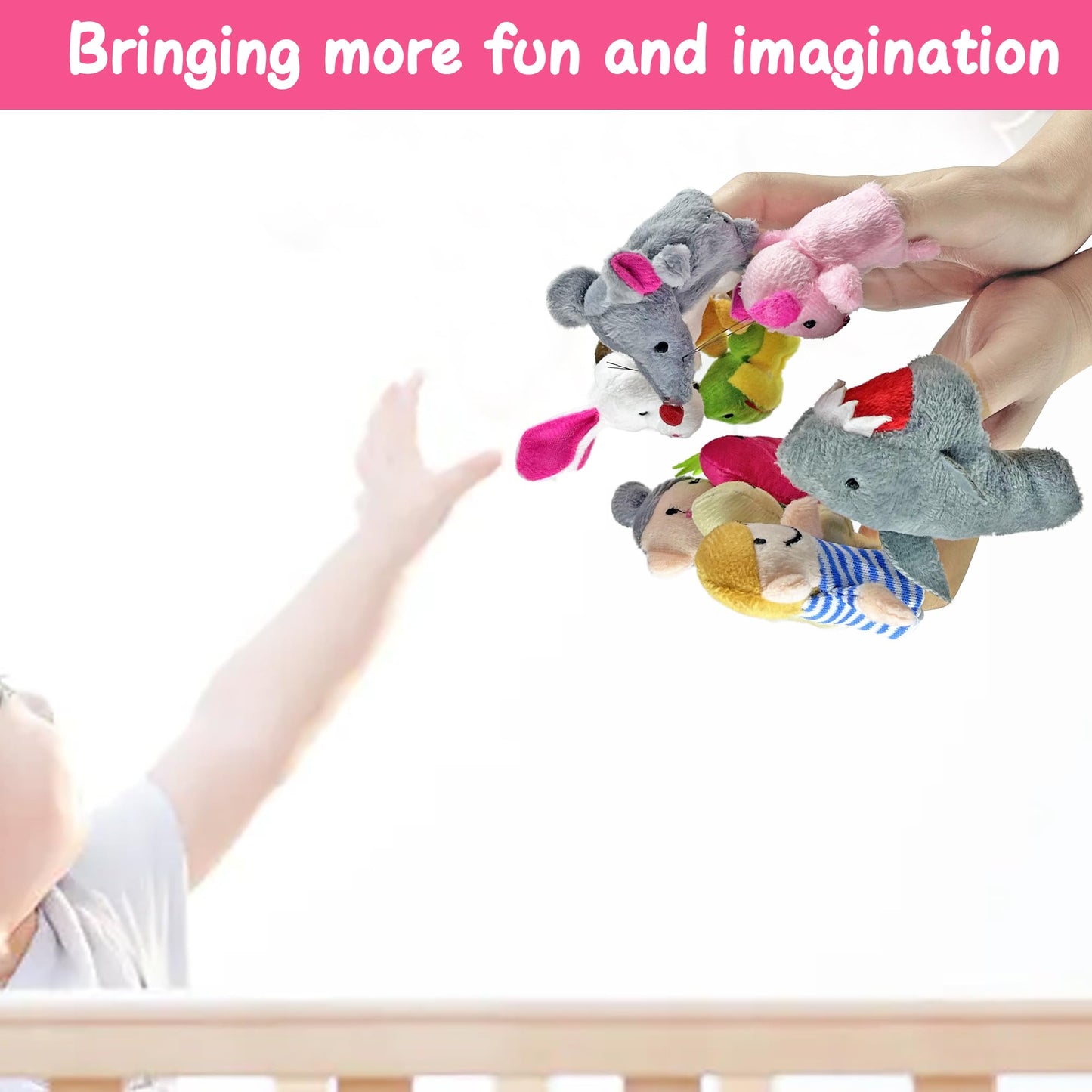24 Pcs Finger Puppets Set Mini Stuffed Animals Finger Puppet