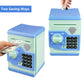 Cargooy Mini Atm Piggy Bank Atm Machine Best Gift For Kids,Electronic Code Piggy Bank Money Counter Safe Box Coin Bank For Boys Girls Password Lock Case (Cyan)
