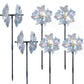 Battife 6 Sets Pinwheels For Yard And Garden, Double Sides Reflective Bird Deterrent Pinwheel, Large Silver Outdoor Sparkly Wind