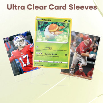 1200 Count Card Sleeves Toploaders For Trading Cards,Soft Clear Baseball Card Sleeve For Standard Cards, Fit For Mtg, Football Card, Sports Cards,Game Cards