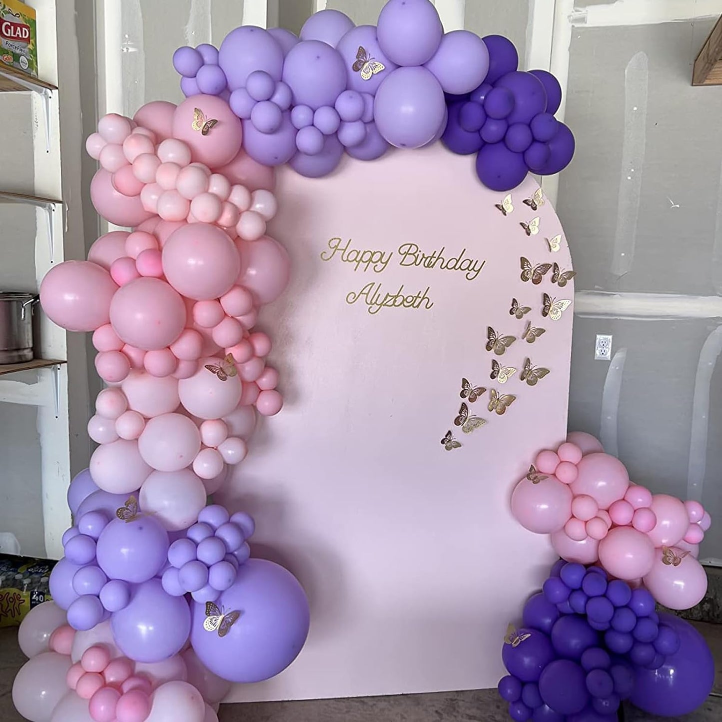 Togvu 60 Pack Metallic Confetti Balloons - 12 Inch Pink Purple Latex for Birthday, Wedding, Baby Shower Decorations