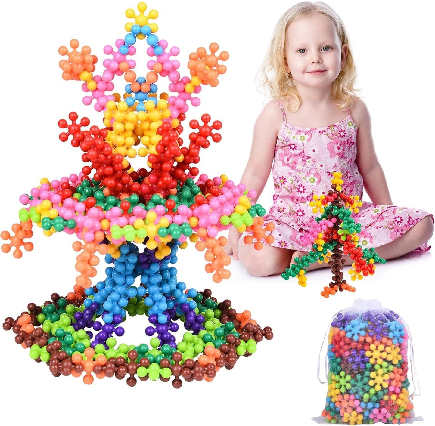 Sujani Star Links Interlocking Blocks | Educational Construction Blocks For Kids | Creative Building Block Set With Safe Materia