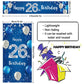 Happy 26Th Birthday Door Cover Porch Banner Sign Set - 26 Years Old Birthday Decoraions Party Supplies For Men - Blue