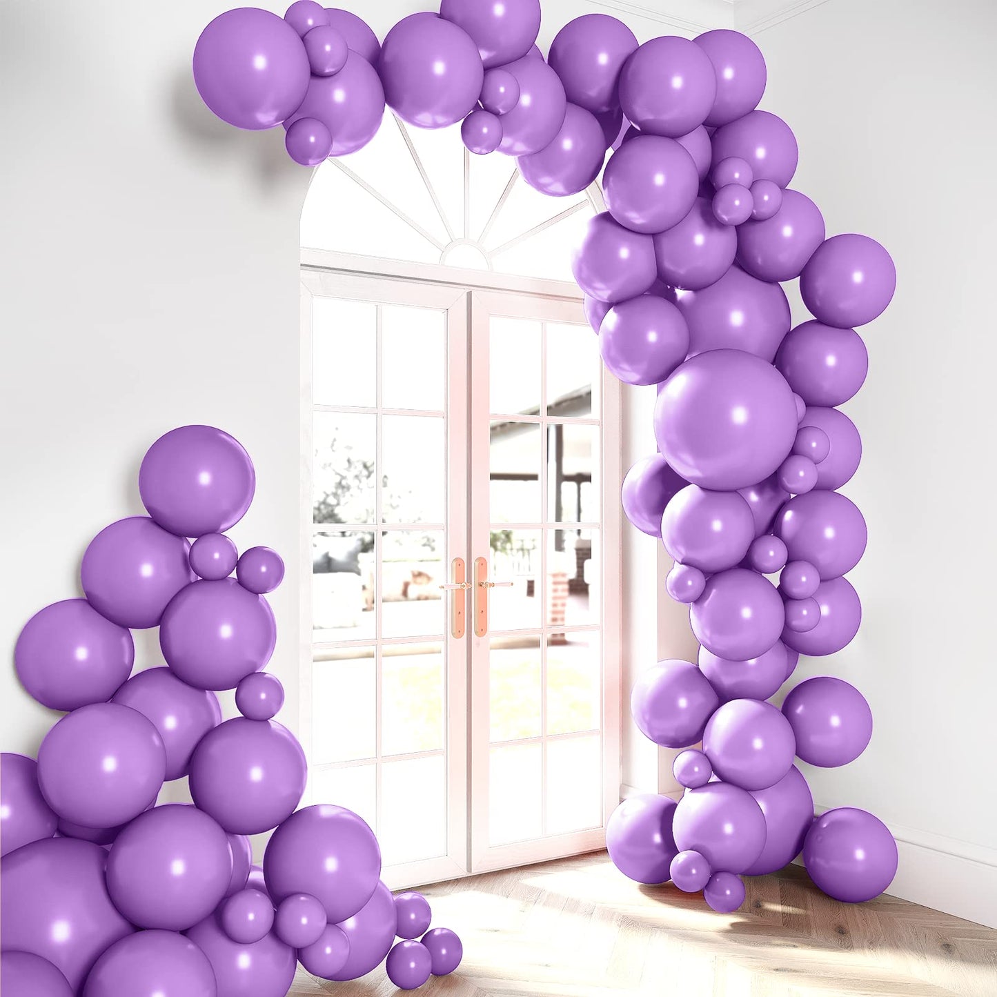 HOUSE OF PARTY Purple Balloons Garland Kit - Light Purple Balloon Arch, Rubber Material, Perfect for Easter, Graduation, Birthday, Wedding Decor