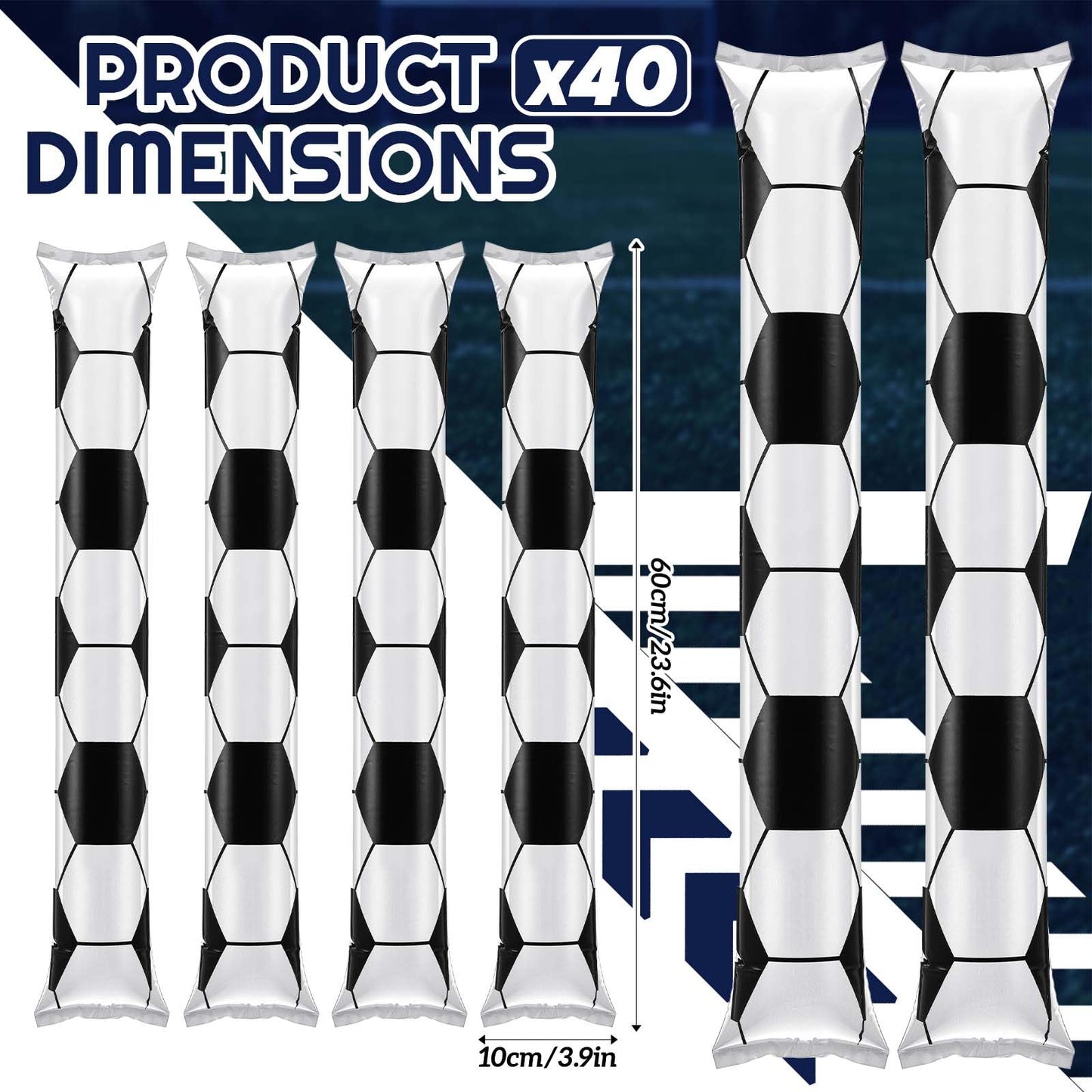 Meooeck 40 Pcs Thunder Sticks Inflatable Noisemakers Cheerleading Game Day Sports Noise Makers Plastic Cheering Sticks Bulk for