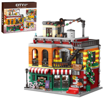 City Coffee House Mini Building Set - Three-Level Cafe Modern House Set - Ages 8+ Boys & Girls