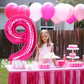 Suwen 40 Inch Hot Pink Large 9 Number Balloons Big Foil Helium Number Balloons 0-9 Jumbo Happy 9Th Mylar Birthday Party Decorati