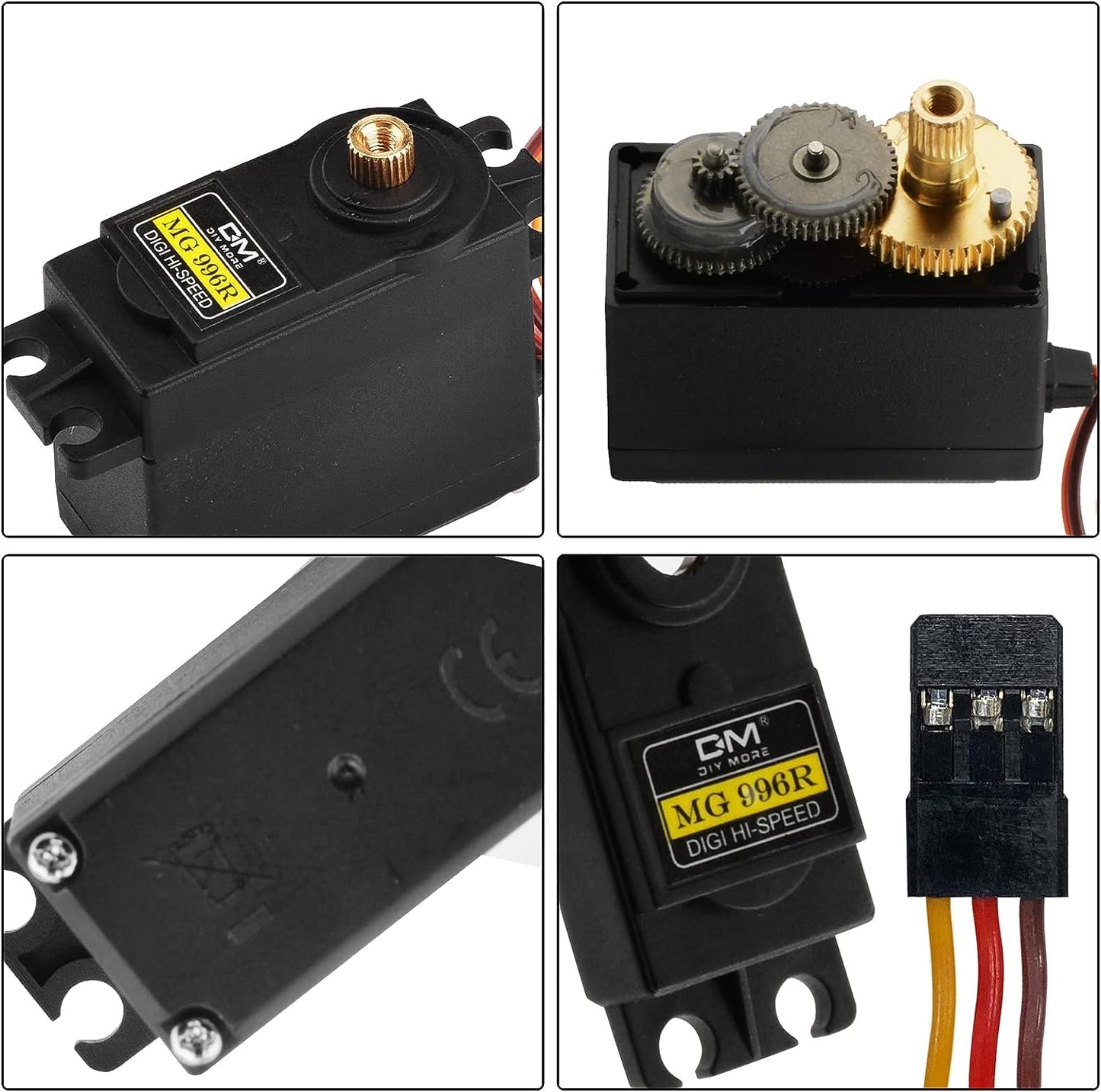 Diymore [6-Pack] Servo Mg996R Metal Gear Servo Torque Digital Servo Motor High Speed Torque Servo Motor For Smart Rc Helicopter
