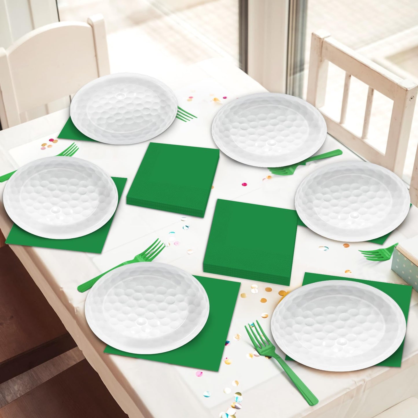Qyeahkj 100 Pcs Golf Party Supplies Plates And Napkins Set Golf Birthday Party Decorations Paper Tableware Dinnerware Kit Dispos