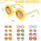 Chengu Retro Flower Sunglasses Daisy Flower Headbands Set Groovy Party Decorations Hippie Party Favors (Bright Style, 32 Pieces)