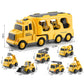 Temi Construction Truck Toys Cars For Toddlers 3-5 - 7-In-1 Friction Powered Vehicle Toy 3 4 5 6 Year Old Boys, Carrier Transpor