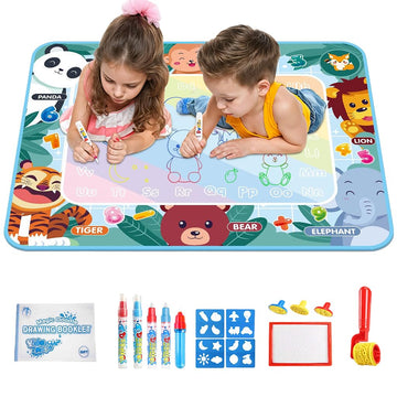 Patpat Magic Water Doodle Cotton Mat Diy Graffiti Drawing Mats 100X80Cm Water Based Graffiti Mats Free Coloring No-Ink Drawing M