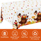 Thanksgiving Turkey Party Supplies - 2 Pack Disposable Plastic Tablecloth, 54   x108    Table Cover Ideal for Autumn and Thanksg