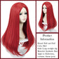 Kids Sally Wig Long Straight Kids Red Wig, 23.6'' Red Sally Wig For Kids Girls Toddler, Sally Costume Wig Synthetic Fiber Hair F