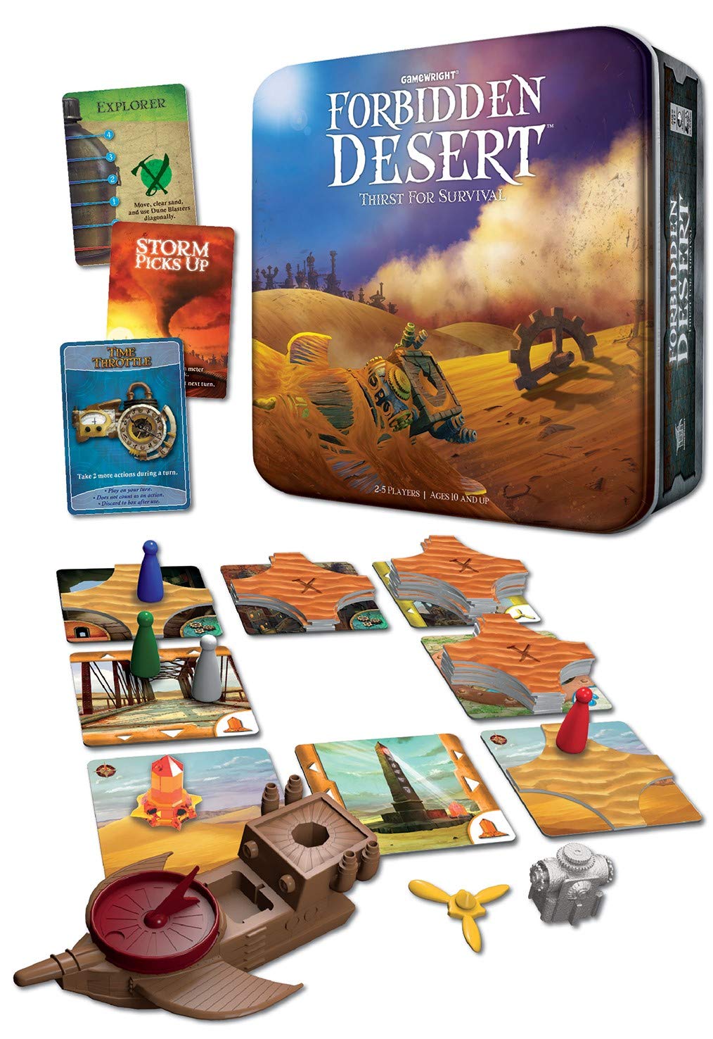 Gamewright Forbidden Desert Board Game - Cooperative Survival for 2-5 Players - Multi-colored - Model 415 - Ages 10+