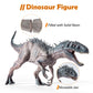 JR PARK Large Dinosaur Toy - Realistic 15.7" T-Rex Figure with Moveable Jaw, Gray Plastic Model for Collectors and Dinosaur Fans