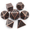 Haxtec Antique Copper Metal DND Dice Set 7 Die Polyhedral D&D Dice for TTRPG Dungeons and Dragons Gift