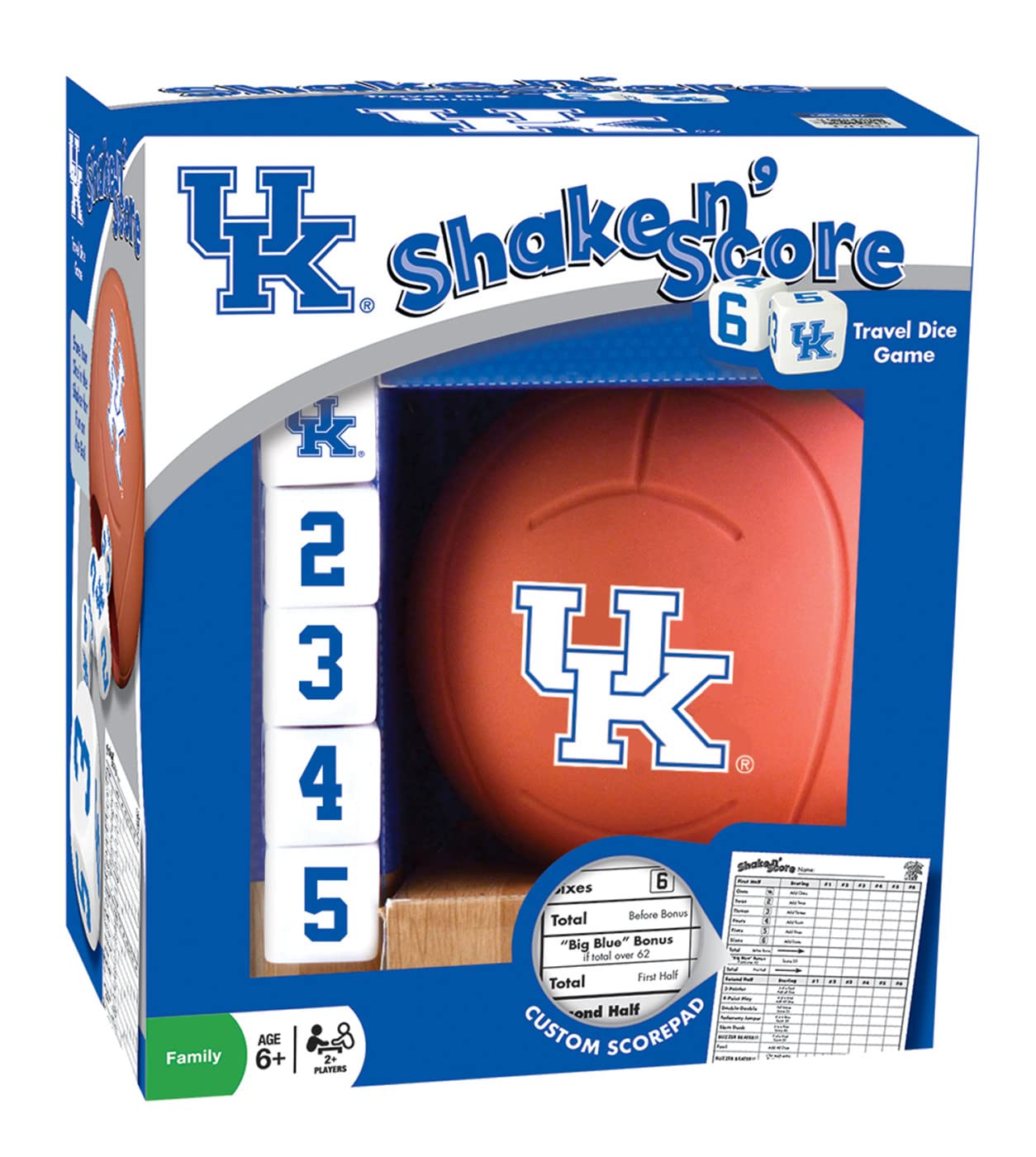Masterpieces Ncaa Kentucky Wildcats Shake N Score Travel Dice Game