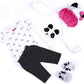 scnbom Reborn Baby Dolls Girl Clothes for 17-22inch Outfits Accesories (Panda 4pcs Set)