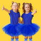 5 Layered Tutu Skirt For Kids Tulle Tutu Skirt With Tube Socks Princess Runners Costumes Cosplay For Girls Kids (Dark Blue)